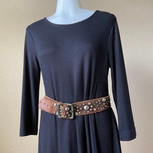 Zoe Brand Studded Leather Women's Belt Size: Small Brown Western Rustic Style